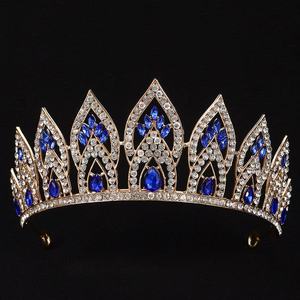 Corona di compleanno della <span class=keywords><strong>regina</strong></span> del diadema nuziale europeo americano per spettacolo di ballo e concorso di nozze <span class=keywords><strong>Tiara</strong></span> lega di strass - Product Image 6