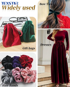 Elbise ve Döşeme için Parlak Polyester Spandeks Esnek Kadife Kumaş - Product Image 4