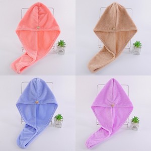 Gorro para secar el cabello de lana coral de 25x60 cm, toalla absorbente de secado rápido para cabello largo - Product Image 4