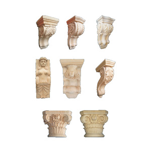 Capitales de Columna Romana Tallados en GRC, Decoraciones Modernas Minimalistas Chinas para Puertas de Armario, Cabeceras y Tiras de Madera para Sala de Estar - Product Image 1