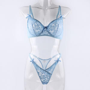 ชุดชั้นในลูกไม้สไตล์โรแมนติกให<span class=keywords><strong>ม</strong></span>่ พร้อ<span class=keywords><strong>ม</strong></span>โบว์เซ็กซี่สำหรับผู้หญิง - Product Image 5
