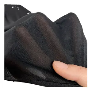 black color 100% mulberry silk jersey fabric single-sided silk knit fabric in tube 115gsm