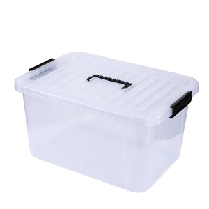 Organizador de Ropa para Supermercado, Caja de Almacenamiento Transparente con Tapa, Apilable y Resistente, para Venta al Por Mayor - Product Image 1