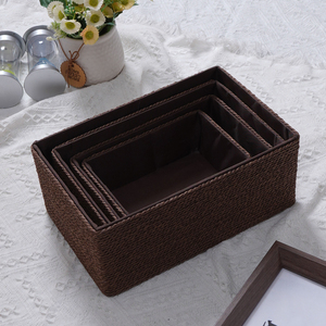 Panier de rangement en corde de papier recyclé pour organiser les bacs de rangement sur les étagères, les placards et les tiroirs - Product Image 2