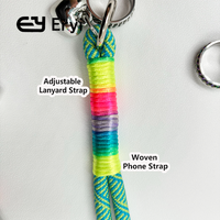 Fleur tissée personnalisée sangle de carte d'identité universelle lanière de cou réglable pour téléphones mobiles et étuis de téléphone avec crochet accessoire