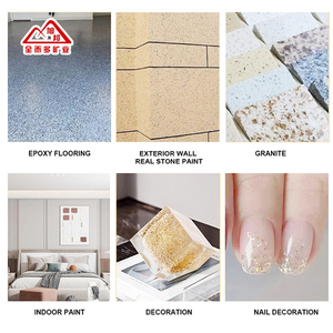 Mehrfarbige Biotit-Epoxidharz-Acrylflocken für Garagenbodenbeschichtungen, OEM Dünne Harte Gemischte Farbige Vinyl-Chips, 50 Farben, 25kg/Beutel - Product Image 5