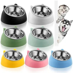 1 pièce, gamelles modernes automatiques en acier inoxydable et plastique réglables pour animaux de compagnie, pour chats et chiens, capacité de 200 ml - Product Image 1