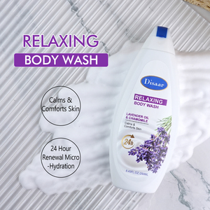 Gel douche relaxant à l'huile de lavande et à la camomille Disaar, apaise la peau, hydrate, <span class=keywords><strong>parfum</strong></span> pour femmes et hommes, gel douche en vrac - Product Image 3