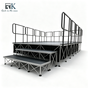 Portable Stage <b>Kit</b> Customized Stage Equipment System Aluminum Smart Stage Platform with Guardrails and Staircases for Outdoor - Product Image 1