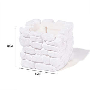 Bougie parfumée en plâtre AIKUN, pot en gypse texturé, cire de soja pour aromathérapie, décoration intérieure, cadeau, vente en gros et étiquette personnalisée - Product Image 3