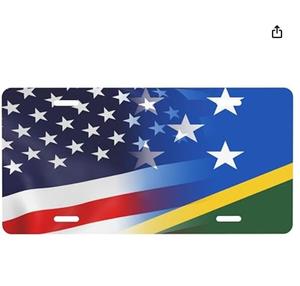 Placa <span class=keywords><strong>de</strong></span> Matrícula con la Bandera <span class=keywords><strong>de</strong></span> <span class=keywords><strong>Marruecos</strong></span> y Estados Unidos, Emblema Patriótico <span class=keywords><strong>de</strong></span> 6 x 12 Pulgadas, Placa <span class=keywords><strong>de</strong></span> Matrícula Delantera para Automóvil, Accesorio Decorativo para Automóvil - Product Image 6