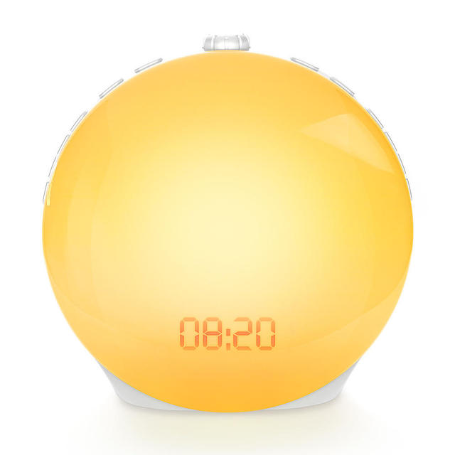 7 Colors Adjustable Sunrise Wake up Led Light Alarm Clock 10 White Noise Lamp for Home Use Sleep Aid Machine