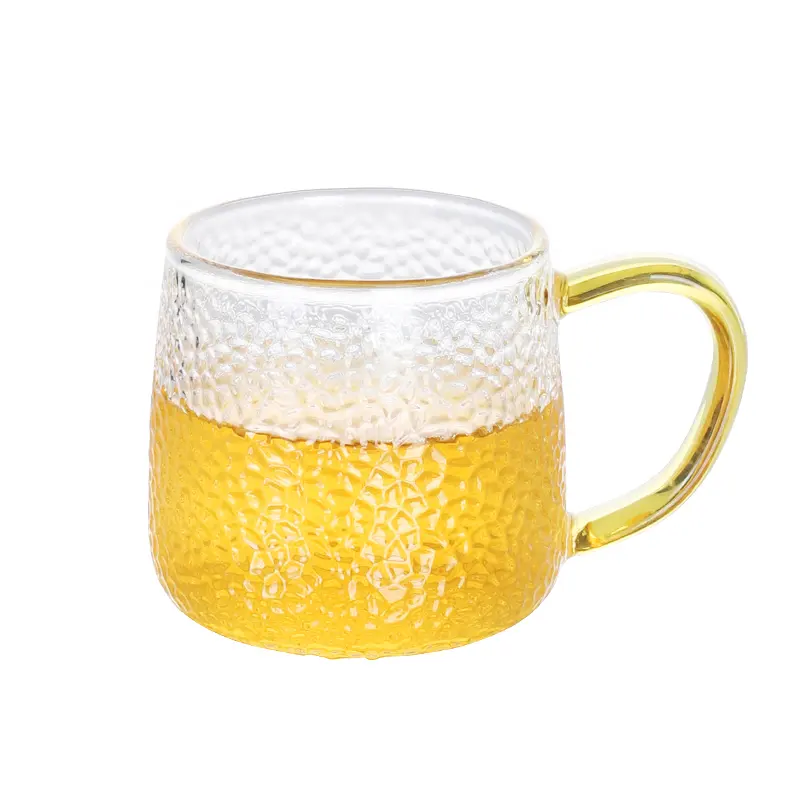 Großhandel Versorgung High Boro silicate Glass Tee tasse mit bunten Griff