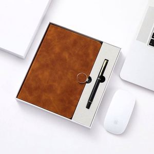 Custom Logo Printed Business Gift Set Promotional Notebook A5 Navy Blue Leather <b>Journal</b> Corporate Gift Set Diary With Luxury Pen - Product Image 6