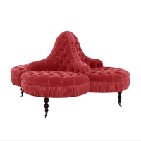 Yicheng Beauty, venta al por mayor, sofá de terciopelo rojo, sofá de tela de lujo moderno, juego de sofá para tienda de zapatos, muebles de sala de estar con alta calidad