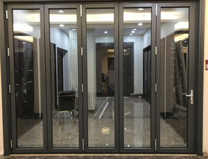 Villa — <span class=keywords><strong>porte</strong></span> pliable en aluminium, cadre en verre noir, style français, grand format, décoration pour l'extérieur - Product Image 6