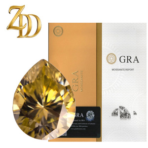 Moissanite Pear Cut Lemon Yellow Synthetic Gemstone For Jewelry Making GRA Certified - Product Image 1