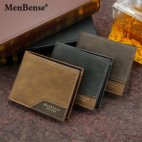 Grosir pria kecil mewah Fashion murah kulit PU ramping pendek klasik coklat hadiah kustom Logo antik desainer pria dompet