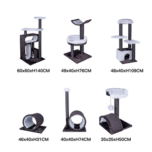 Manufacturer Wholesale <b>Wood</b> PV Plush <b>Cat</b> <b>Trees</b> Scratcher - Product Image 1