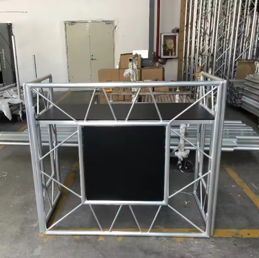 Hot Sales Portable DJ Booth Foldable Aluminum Alloy Speaker Stand with Top Bar Event Table for Sale