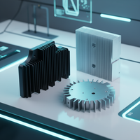 Ventilateur de refroidissement CPU en alliage d'aluminium noir à performance thermique fiable avec services de CNC et de soudage, série 6000 extrudée