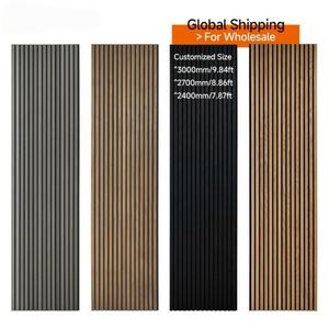 Paneles Acústicos de MDF Modernos de Color Humo Oscuro Natural de 2400*600 mm y 22 mm de Grosor, 80% de Reducción de Ruido, Ignífugos, Ecológicos, Absorbentes de Sonido - Product Image 5