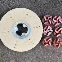 Ensemble de disques de ponçage électriques diamantés de 17 pouces (380 mm) pour ponceuse à sol |   Meulage et polissage du béton