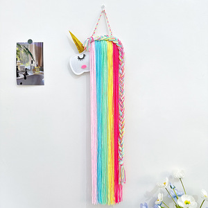 Porta Fiocchi per Capelli a Forma di Unicorno per Ragazze, Decorazione da Appendere <span class=keywords><strong>e</strong></span> Organizzatore per Mollette, Rosa Acceso <span class=keywords><strong>e</strong></span> Ciano - Product Image 4