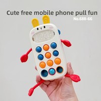 Juguete Educativo de Plástico para Bebés, Teléfono Móvil para Jalar y Empujar, Ejercicio de Flexibilidad de Dedos para Bebés y Niños Pequeños