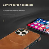 Étui de téléphone portable professionnel personnalisable antichoc avec fentes pour cartes, style INS, en PU, avec support de téléphone, pour tous les modèles