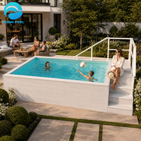 Großer 20ft 40ft Familien-Fertigbau-Holz-Garten-Jacuzzi-Spa-Container-Pool, Tauchbecken aus Fiberglas, Outdoor-Aufstellpool