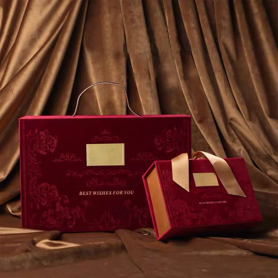 الفاخرة الأحمر مجوهرات ذات أشكال المغناطيسي فليب أعلى كتاب هدية مربع صندوق ورقي مخصص العلامة التجارية مربع التعبئة والتغليف لمتجر