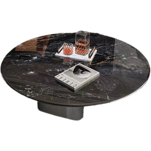 Juego de mesa de centro de mármol microcristalino de lujo italiano, muebles para el hogar de interior con diseño de súper Cristal, estilo popular en Internet - Product Image 6