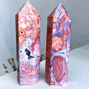 Vente en gros de pointes de cristal d'agate rose naturelle polie de style bohème de qualité supérieure pour une décoration intérieure unique et des cadeaux de vacances - Product Image 1