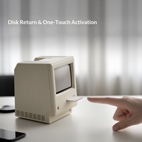 Wanbao Maclock WB-8 Macintosh Wecker Retro-Klassisches Design Desktop-Dekoration Digitale Anzeige Temperatur Datum Kalender USB