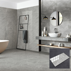 Azulejos de Cerámica con Patrones de Mármol Pulido Esmaltado Gris de 400x800 <span class=keywords><strong>para</strong></span> Cocina y Baño de Villa Moderna, Azulejos <span class=keywords><strong>para</strong></span> Paredes Interiores - Product Image 1
