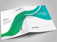 Carpeta de Presentación de Papel A4 con Logotipo Personalizado y Ranura para Tarjetas de Visita para Negocios