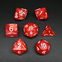 Vente en gros d'usine : Ensemble de dés polyédriques en acrylique monocouleur à motif marbré pour jeux de rôle DND et jeux de société