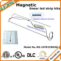 Kit de modernisation pour plafonnier encastré IP65 en polycarbonate, LED à intensité variable, 5 températures de couleur, 3 positions sélectionnables, IRC85, garantie 5 ans, installation rapide