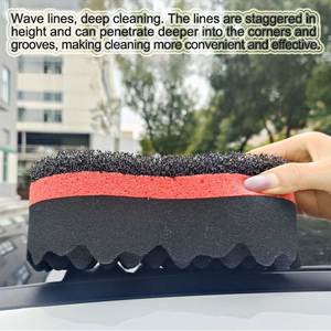 ฟองน้ำล้างรถอเนกประสงค์เครื่องมือทำความสะอาดรถทรงคลื่นรังผึ้งขนาดใหญ่8รูปทรงเฉพาะก้อนสำหรับล้างรถ - Product Image 4