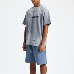 Camiseta de Verano Personalizada de Algodón Lavado al Ácido, Cuello Redondo, Manga Corta, Ropa Urbana para Hombre, Fabricante de Camisetas - Product Image 2