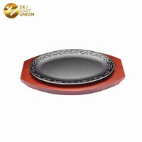 Plaque chauffante ovale chinoise en pierre, bon marché, 3 compartiments, ensemble en fonte avec porte-sauce
