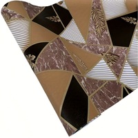 Papier peint géométrique triangulaire de luxe à coller, texture marbre brun doré, murale pour télévision, salon, décoration intérieure