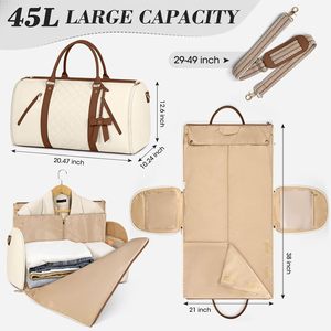 Grande borsone da viaggio in pelle convertibile per <span class=keywords><strong>donna</strong></span> borsa da viaggio Beige borsa da scarpe per Sport da <span class=keywords><strong>donna</strong></span> - Product Image 2