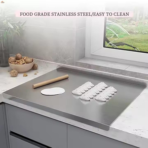 Panel de amasado antideslizante de acero inoxidable 304 grueso <span class=keywords><strong>para</strong></span> uso doméstico y en la cocina, <span class=keywords><strong>tabla</strong></span> de cortar, <span class=keywords><strong>tabla</strong></span> <span class=keywords><strong>para</strong></span> hornear, tablas de cortar de <span class=keywords><strong>verduras</strong></span> - Product Image 4