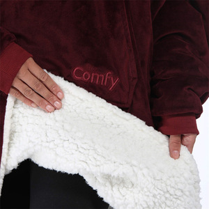 Oversized Microfiber &amp; <strong>Sherpa</strong> Wearable Blanket Customizable for Kids Wearable Blanket, High Quality Knitted Faux Fur Blanket
