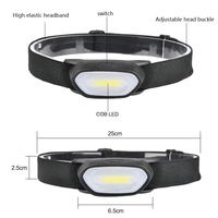 Lampes frontales LED COB ultra-lumineuses très vendues et lampe torche de camping extérieure en silicone souple et confortable avec compartiment de batterie dissimulé