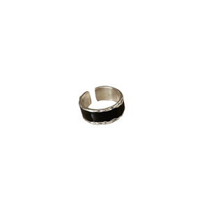 Silver Ruitai S925 Sterling Silver Black Epoxy Resin <b>Ring</b> Geometric Design Women's Everyday Wear Fine Jewelry - Product Image 5