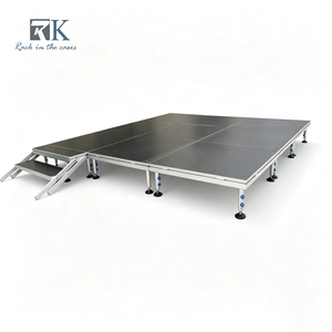 Outdoor Stage <b>Platform</b> Easy Install Stage Event Anti-slip Outdoor Stage with Stairs and Guardrails - Product Image 1