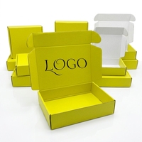 Boîtes d'expédition en carton ondulé rigide orange personnalisées écologiques portables avec logo imprimé en relief